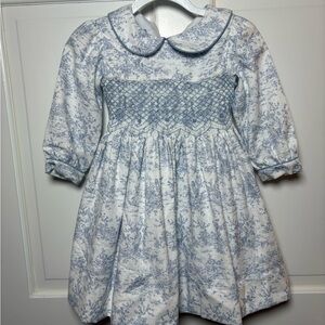 Elegant Blue and White Kids Formal Dress